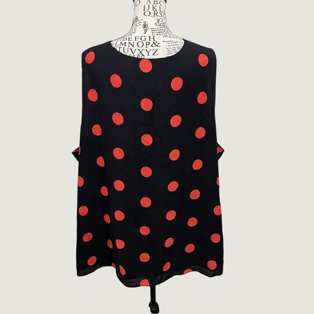 Cato Black Tank Top with Red Polka Dots - Picture 3 of 9